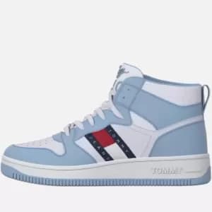 Tommy Jeans Mid Pop Basked Hi-Top Leather Trainers - UK 5