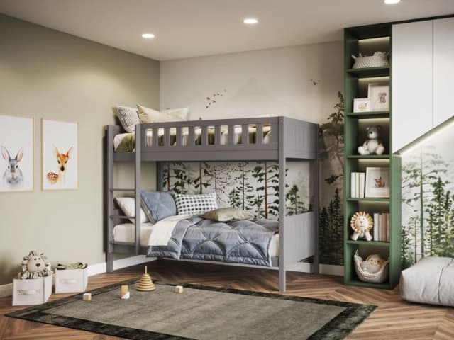 Flair Bea Bunk Bed in Grey Size: Single Grey Unisex Single