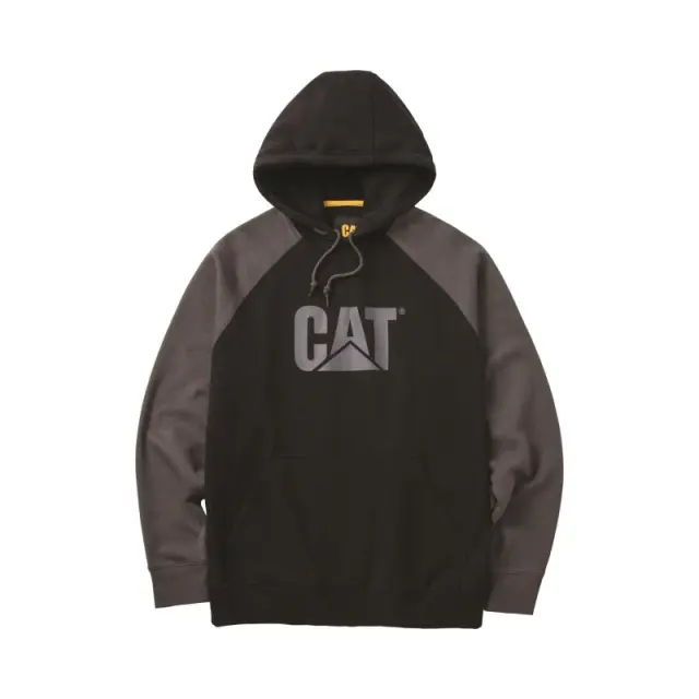 Caterpillar Raglan Hooded Sweatshirt - Black 4XL