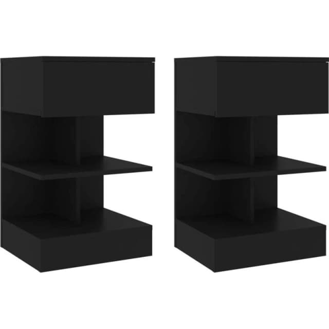 VIDAXL Bedside Cabinets 2 pcs Black 40x35x65cm Vidaxl 8720286642481