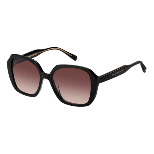 Tommy Hilfiger Womens Square Round Sunglasses Black female 54 cm