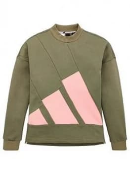 adidas Junior Girls Crew Neck - Green, Size 9-10 Years, Women