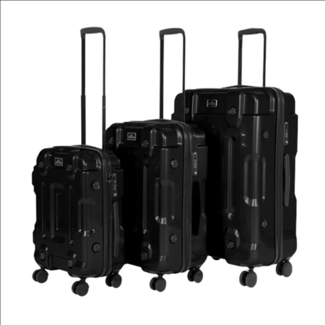Dellonda 3 Piece Lightweight ABS Luggage Set - 20", 24", 28" - Black