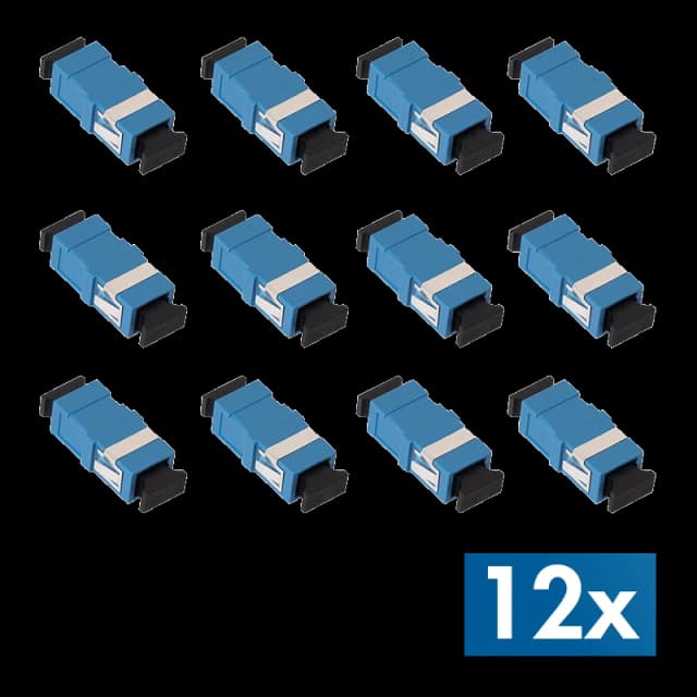 LogiLink Fiber Adapter SC Simplex. 12 pieces. without flange. blue