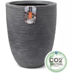 Elegant Vase Low Waste Rib 34x46cm Grey Capi Grey