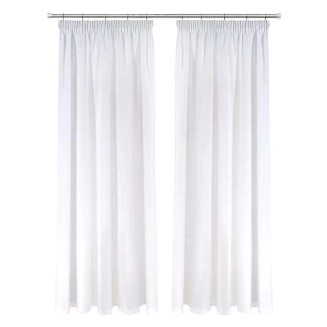 Emma Barclay Lined Voile Sheer Pencil Pleat Curtains Aalia White unisex 229x183cm