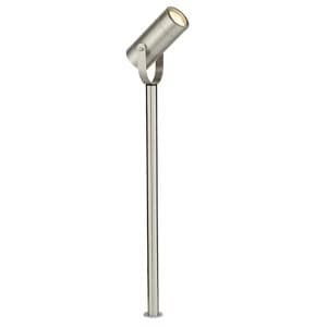 Outdoor 610Mm Spike IP44 7W Brushed Stainless Steel & Clear Glass