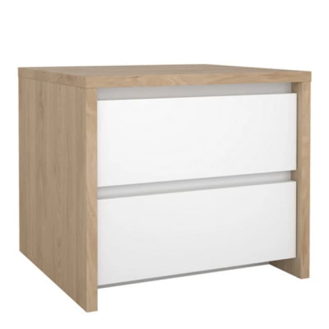Furniture To Go Next Nightstand 2 Drawers Jackson Hickory White High Gloss
