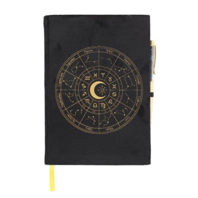 Something Different Something Different Astrology Wheel Obsidian Notebook & Pen Set in Black One Size Unisex 5063574325233