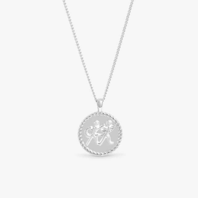 Simply Silver Womens Sterling Silver 925 Zodiac Pendant - Gemini Silver Female One Size