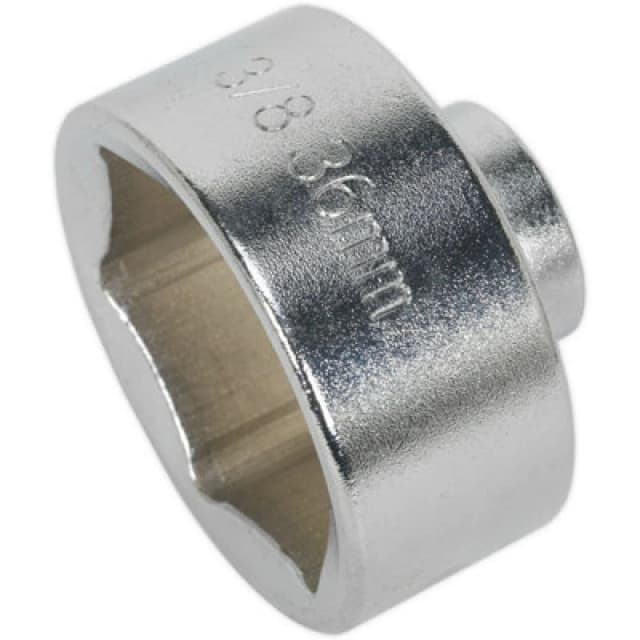 Loops 36mm Low Profile Oil Filter Socket - 3/8" Sq Drive - High Grade Steel Socket Metallics