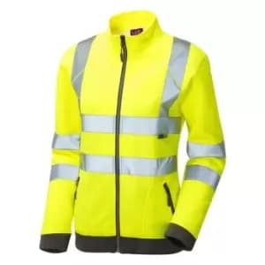 Hollicombe ISO 20471 Class 2 Womens Zipped Sweatshirt Hi-vis YellowLarge