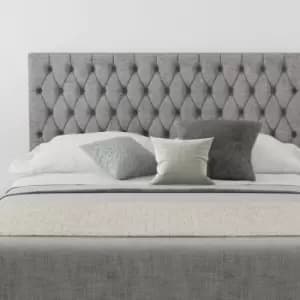 Aspire - Monroe Upholstered Headboard, Firenza Velour, Silver - Headboard 60cm Size Double (135x200)