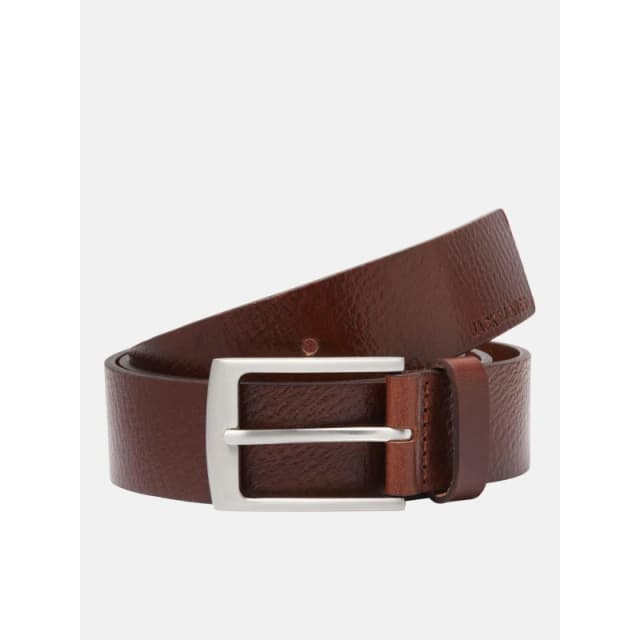 Jack and Jones Mens Leather Belt Brown Stone male 80