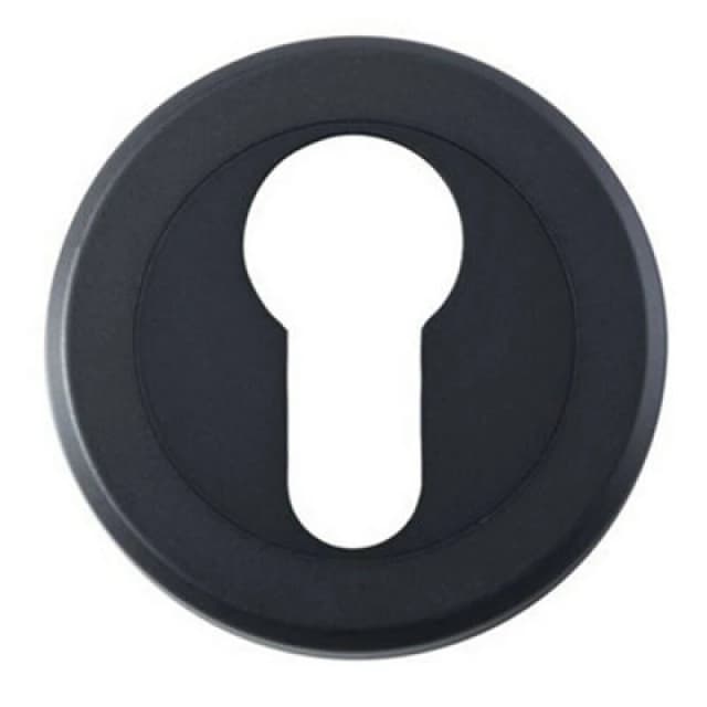 Loops 50mm Euro Profile Round Escutcheon Beveled Edge Concealed Fix Matt Black unisex