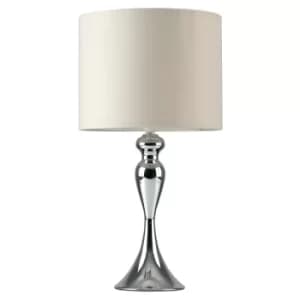 Faulkner Chrome Table Lamp with Beige Shade