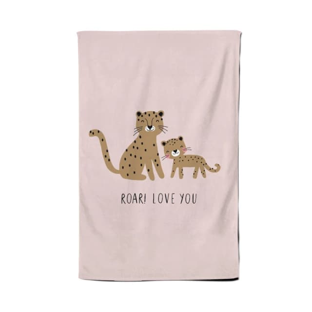 Warren Reed - Designer Roar Love You Tea Towel in Pink Pink Unisex