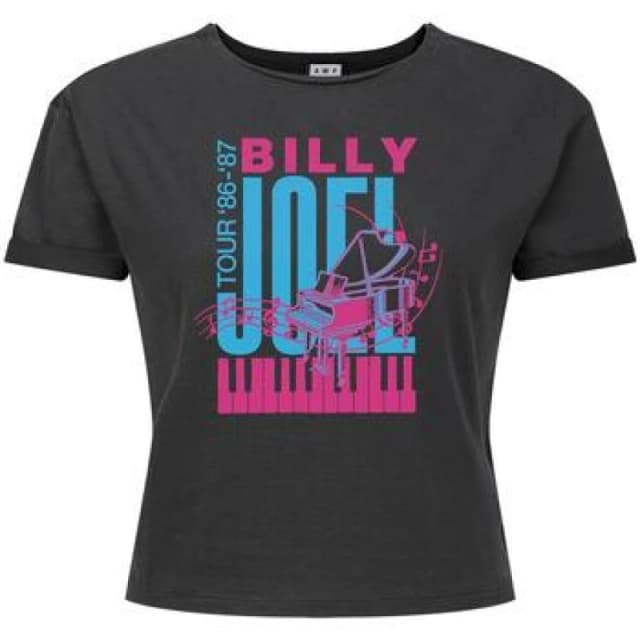 Amplified Womens Piano Billy Joel T-Shirt in Charcoal Size: XS Charcoal Female XS