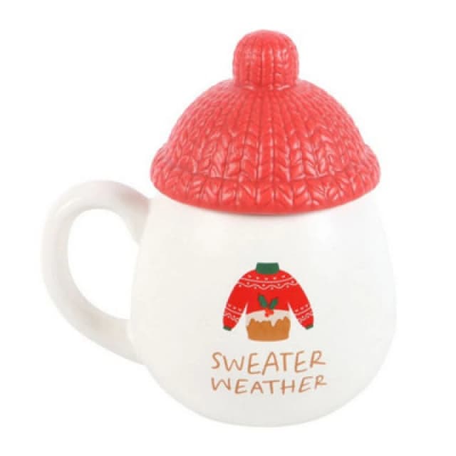 Something Different Something Different Sweater Weather Mug With Lid in White White One Size Unisex 5063574125505