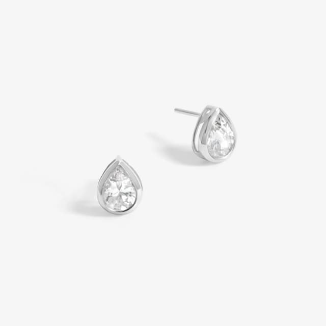 Simply Silver Sterling Silver 925 CZ Large Pear Drop Studs Stud Earrings One Size Silver 40121011000