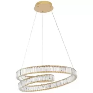 Netlighting Merano Kitchener Integrated LED Pendant Ceiling Light Gold Metal, Cr