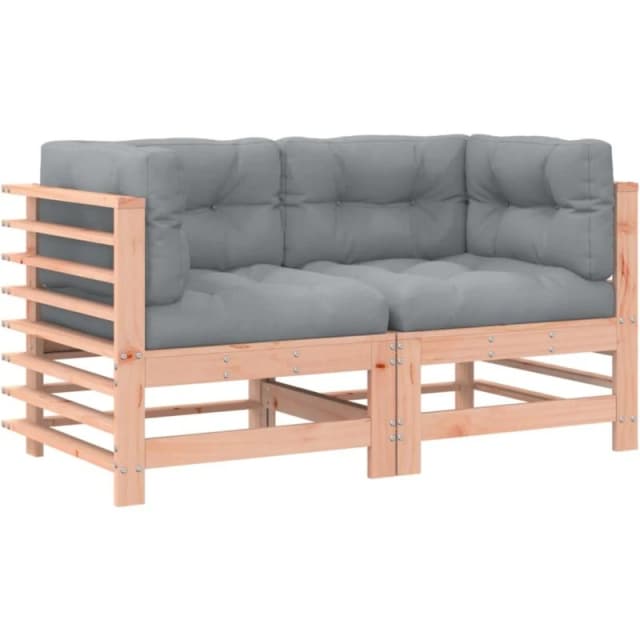 VIDAXL Corner Sofas with Cushions 2 pcs Solid Wood Douglas Vidaxl 8720845802899