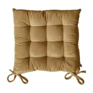 Gallery Interiors Cotton Velvet Seatpad in Mustard