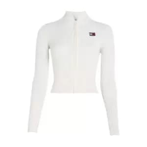 Tommy Jeans Tjw Badge Zip Trhu Sweater - White