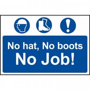 Scan No Hat, No Boots, No Job Sign 600mm 400mm Standard