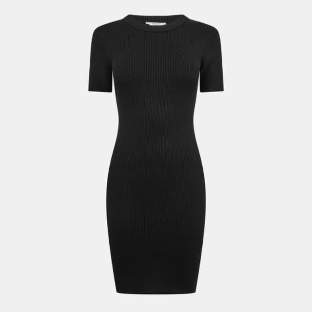 Jack Wills Travel Rib Dress Women Black 09 female 6 (2XS)