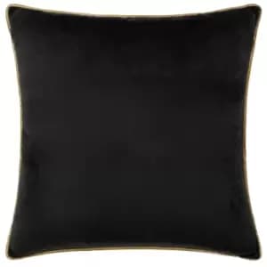 Meridian Velvet Cushion Black/Gold / 55 x 55cm / Polyester Filled