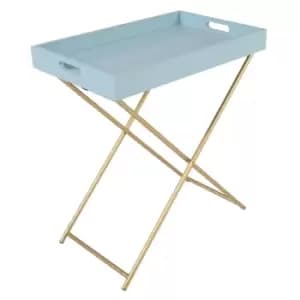 Wooden Tray Top Butlers Table Duck Egg Blue