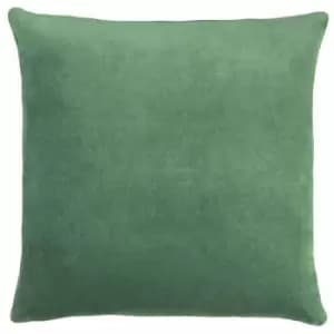 Furn Solo Velvet Square Cushion Cover (One Size) (Eucalyptus) - Eucalyptus