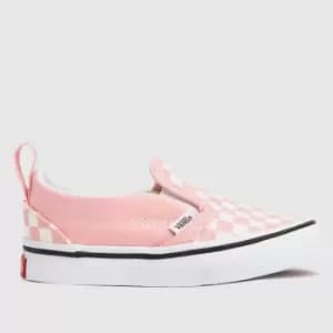 Vans white & pink slip-on v Girls Toddler Trainers