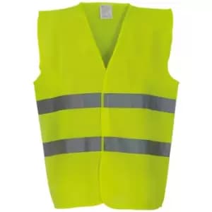Yoko Mens Hi Vis 2 Bands Vest/Waistcoat (3XL) (Yellow) - Yellow