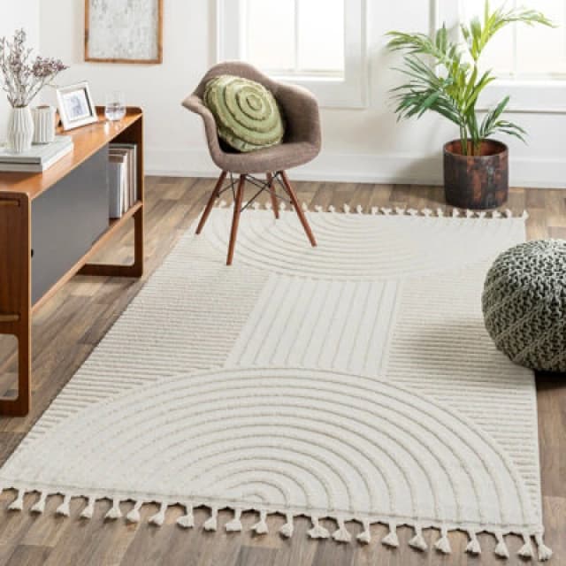 Livabliss Scandi Geometric High Pile Ivory Matilda Area Rug 120 X 170 Cm - Easy Care, Non Shedding, Ideal For Living Room & Bedroom