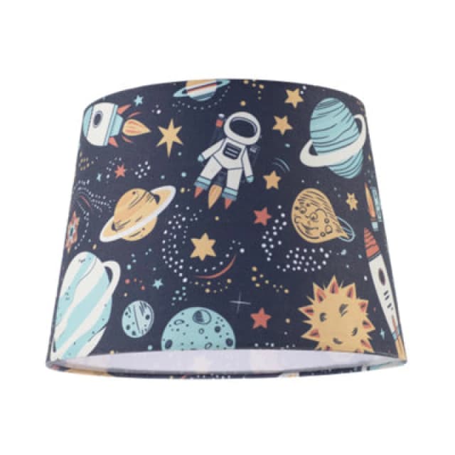 Happy Homewares Space Themed Childrens Lamp Shade With Rockets Planets And Astronauts