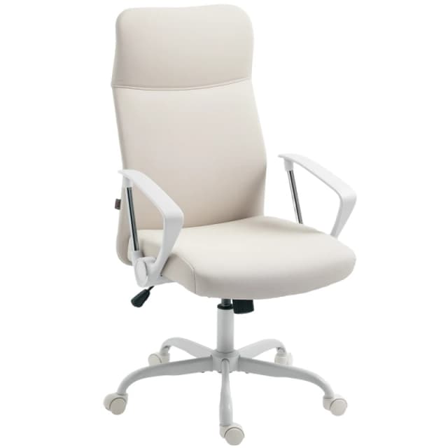 HOMCOM HOMCOM High Back Office Chair, Computer Desk Chair for Home - Cream