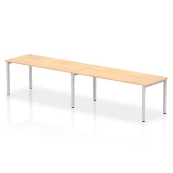 Impulse Impulse Bench Single Row 2 Person 1800 Silver Frame Office Bench Desk Maple IMBS218MPES