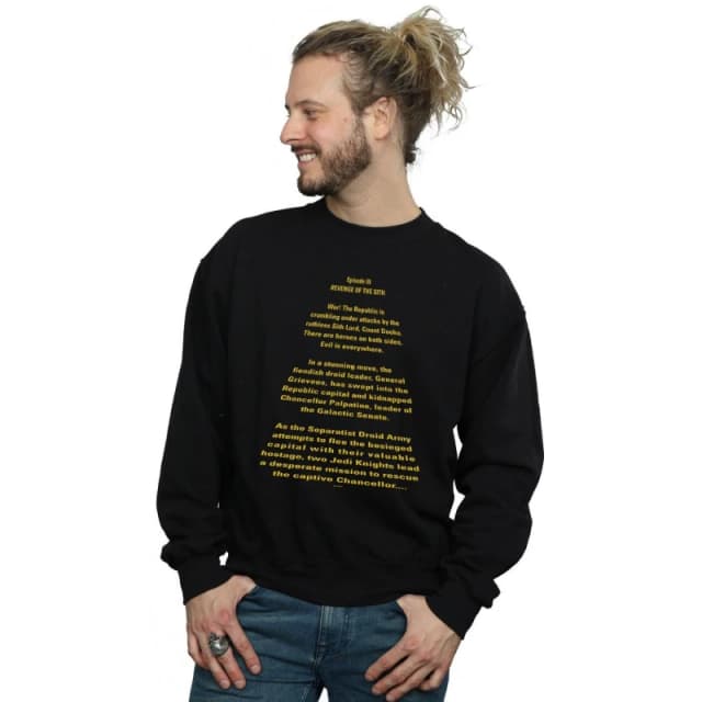 Star Wars Star Wars Men Revenge Of The Sith Opening Crawl Sweatshirt in Black Size: Small Black S Male 5059114765829