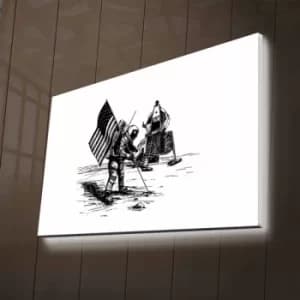 NASA-012 Multicolor Decorative LED Lighted Canvas Painting