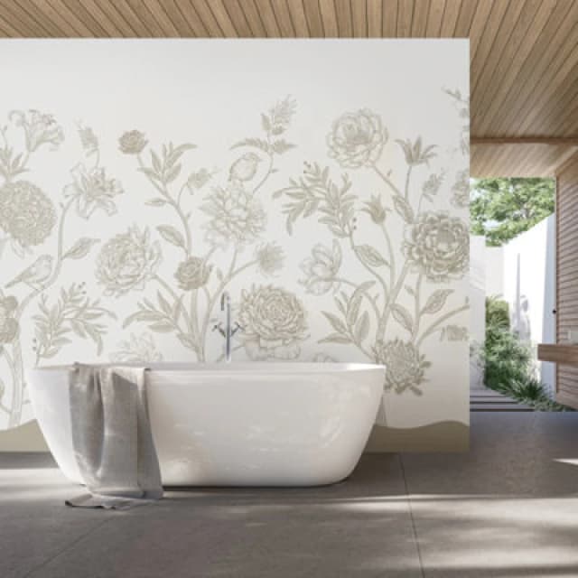 Origin Murals Jacobean Rose Trail - Natural Stone Matt Smooth Paste The Wall Mural 350Cm Wide X 280Cm High