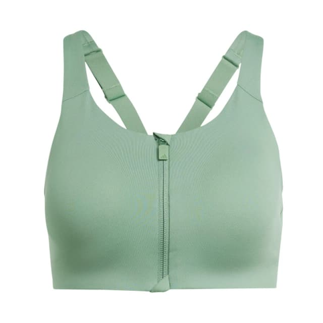 adidas Womens Lux Zipped High Impact Sports Bra Green female 30A