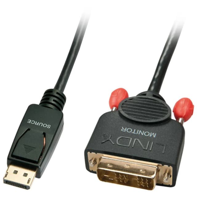 Lindy 41489 video cable adapter 0.5 m DisplayPort DVI-D Black