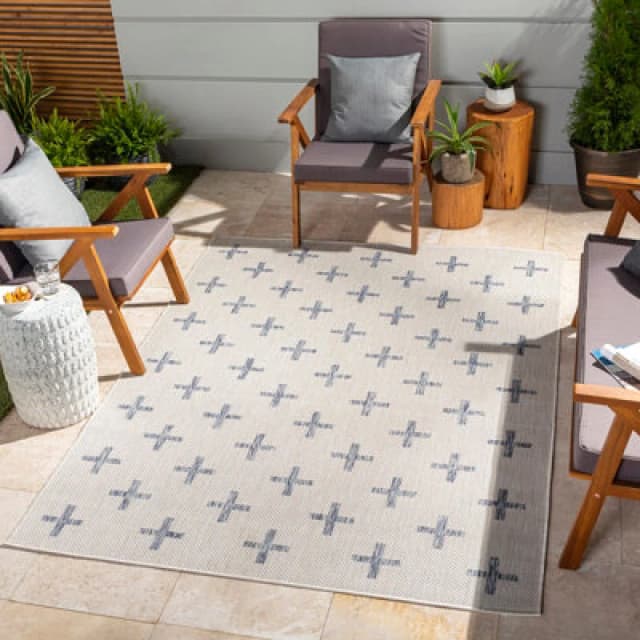 Livabliss In- & Outdoor Global Dark Blue Gavina Area Rug 120 X 170 Cm - Easy To Clean, Perfect For Patio, Balcony, Kitchen Or Dining Room