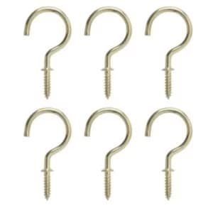 BQ Brass Effect Metal Cup Hook Pack of 6