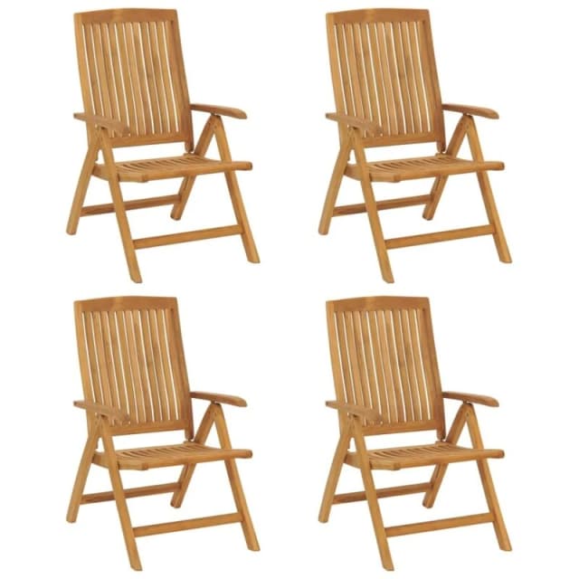 VIDAXL Reclining Garden Chairs 4 pcs Solid Wood Teak Vidaxl 8720845729622