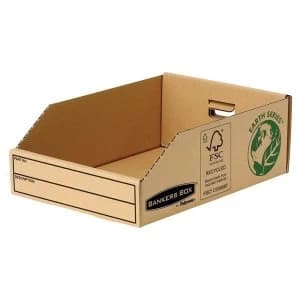 Bankers Box by Fellowes Earth Series 200mm Parts Bin Corrugated Fibreboard Packed Flat Pack of 50