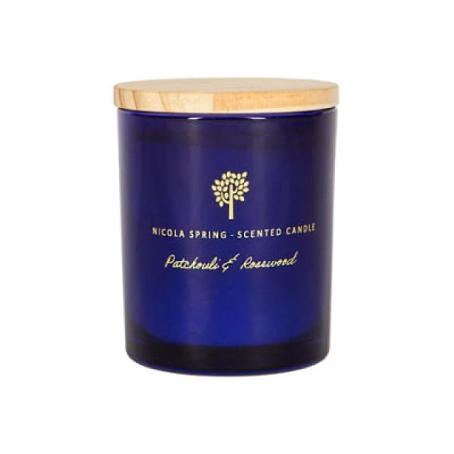 Nicola Spring Soy Wax Scented Candle - 130g - Patchouli & Rosewood Blue
