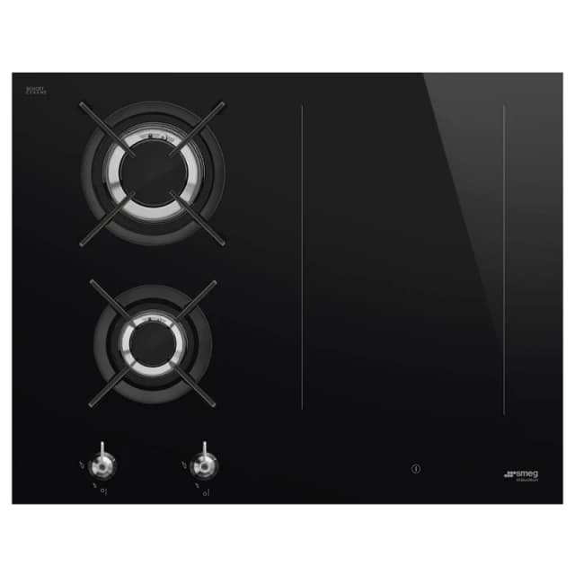 Smeg PM3643D Classic 65cm Frameless Mixed Induction And Gas Hob - BLACK PM3643D